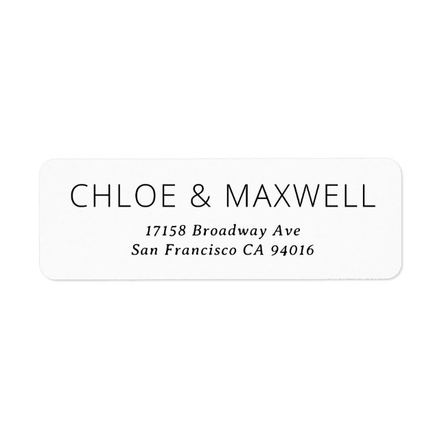 Moderne, fette Names Rücksendeadressen-Aufkleber (Vorne)