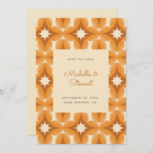 Moderne fette Orange Brown Retro Wedding Save The Date