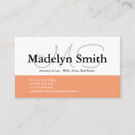 Moderne, fette Pfirsichinitialen - Visitenkarte