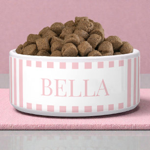 Moderne, fette rosa Streifen Muster Minimal Hund H Napf