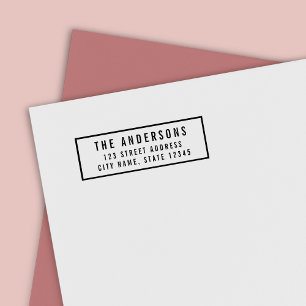 Moderne, fette Rücksendeadresse von Familiennamen Permastempel