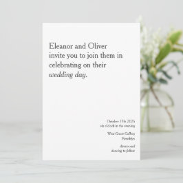 Moderne fette Schwarz-weiße Typografie Stilvolle H Einladung