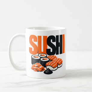Moderne, fette Sushi-Grafik Kaffeetasse