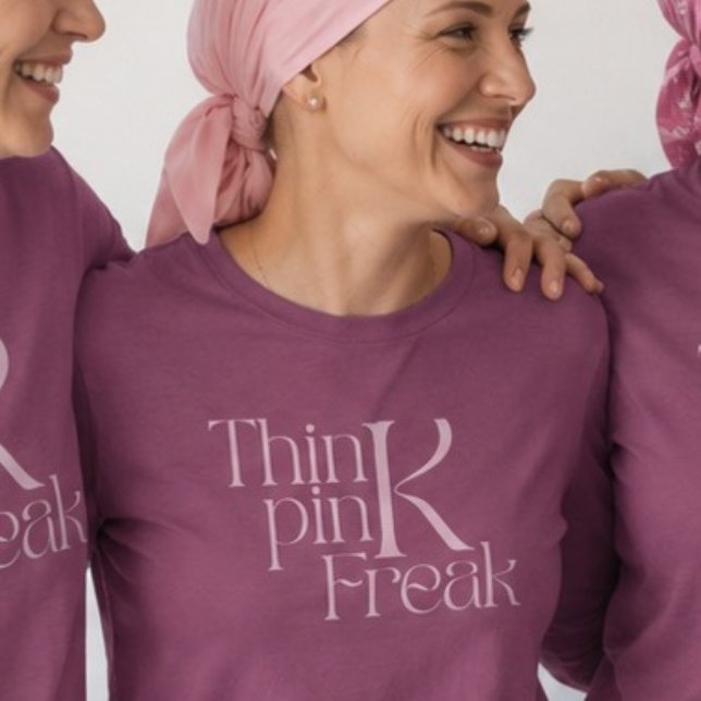 Moderne Fette Think Pink Freak-Typografie Tri-Blend Shirt (Von Creator hochgeladen)