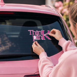 Moderne, fette „Think Pink“-typografische Logos Aufkleber