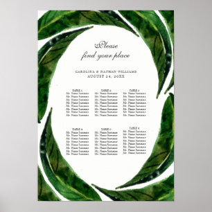 Moderne fette tropische Blätter Seekartenplakate Poster