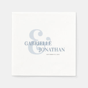 Moderne, fette Typografie Dusty Blue Wedding Serviette