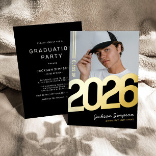Moderne fette Typografie Foto Grad Gold Folieneinladung