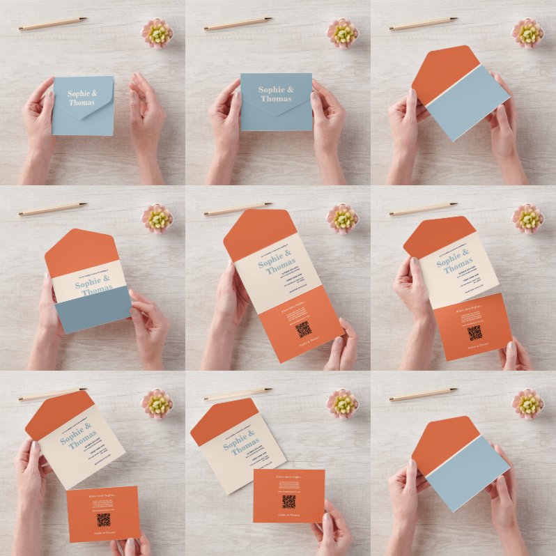 Moderne fette Typografie-Hochzeit All In One Einladung