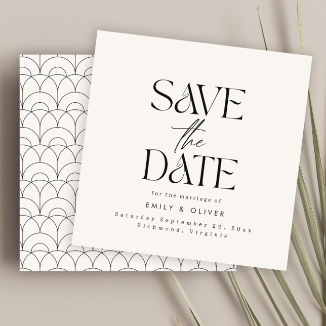 Moderne fette Typografie Hochzeitscreme schwarz el Save The Date (Von Creator hochgeladen)