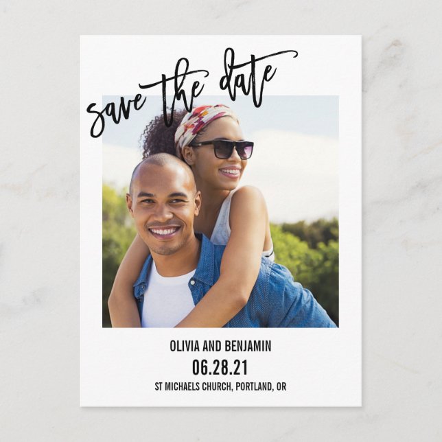 Moderne, fette Typografie Save the Date Postkarte (Vorderseite)
