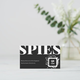 Moderne fette Typografie Schwarz-Weiß-QR-Code Visitenkarte