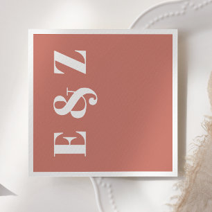 Moderne fette Typografie Terrakotta-Hochzeit Serviette