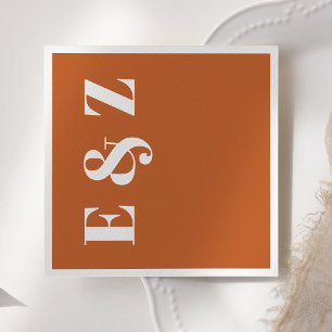 Moderne Fette Typografie Verbranntes Orange Hochze Serviette