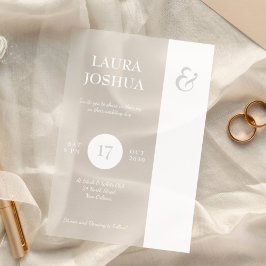 Moderne fette Typografie, weiße Hochzeit Acryleinladungen