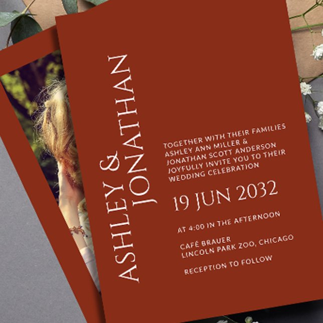 Moderne, fette und Minimalistische Foto-Hochzeit Einladung (Von Creator hochgeladen)