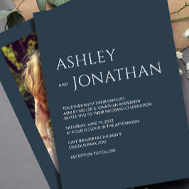 Moderne, fette und Minimalistische Foto-Hochzeit Einladung