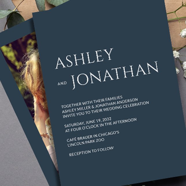 Moderne, fette und Minimalistische Foto-Hochzeit Einladung (Von Creator hochgeladen)