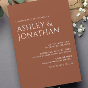 Moderne fette und Minimalistische Hochzeit Einladung