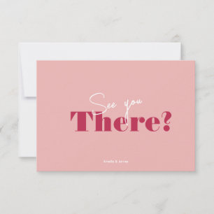 Moderne fette Viva Magenta Minimalistische Hochzei RSVP Karte