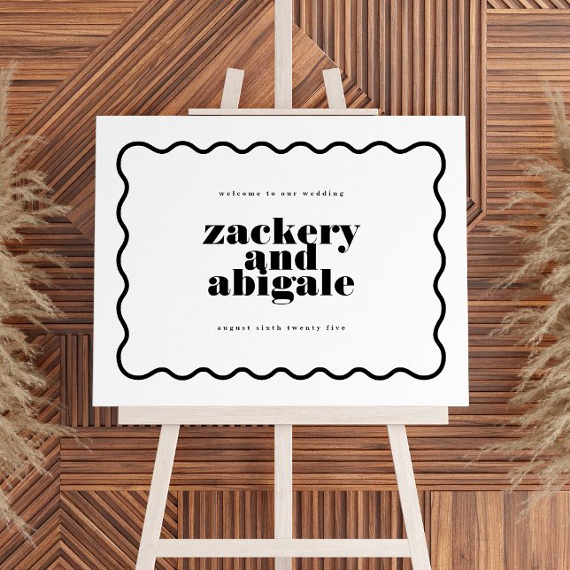 Moderne, fette Wavy Line Gerahmte Schwarz-weiße Ho Poster (Von Creator hochgeladen)