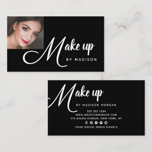 Moderne Fette Weiße Skript-Foto-Make-up Visitenkarte