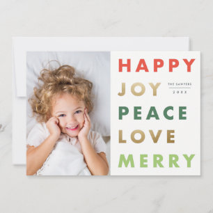 Moderne fettgedruckte Foto-Weihnachten Feiertagskarte