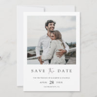Moderne fettgedruckte Fotografie-Save-the-Date-Red