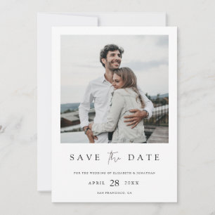 Moderne fettgedruckte Fotografie-Save-the-Date-Red Save The Date