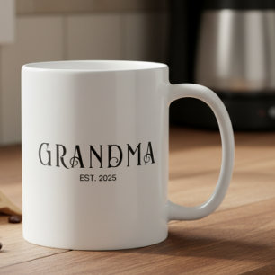 Moderne fettgedruckte Schriftart etablierte Oma Kaffeetasse