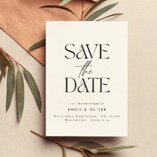 Moderne fettgedruckte Typografie Hochzeit creme sc Save The Date