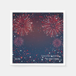Moderne Feuerwerk-Verzierung für die 4.-Juli-Party Serviette