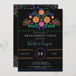 Moderne Fiesta und Cactus buntes Engagement Einladung