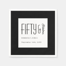 Moderne Fifty and Fabulous Bold 50. Geburtstagsfei