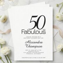 Moderne Fifty and Fabulous Fette 50. Geburtstagsfe
