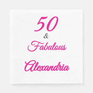 Moderne Fifty & Fabulous Bold 50. Geburtstag Servi Serviette