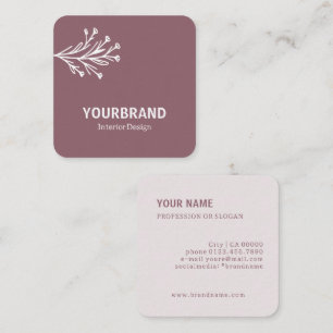 Moderne Filialinnenraumgestaltung Dusty Pink Lila Quadratische Visitenkarte