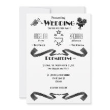 Moderne Filmfan-Hochzeitseinladung