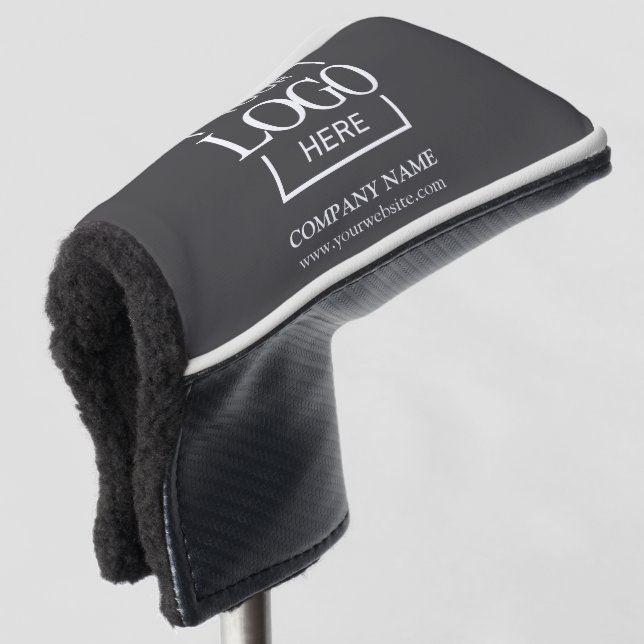 Moderne Firmenlogo Geschäft Grau Gebrandet Golf Headcover (3/4 Vorderseite)