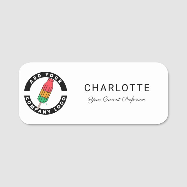 Moderne Firmenlogos Firmenangestellte nach Maß Namensschild (Vorderseite)