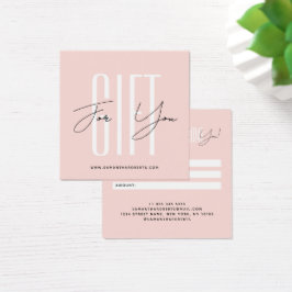 Moderne Firmenschrift Blush-Geschenkkarte