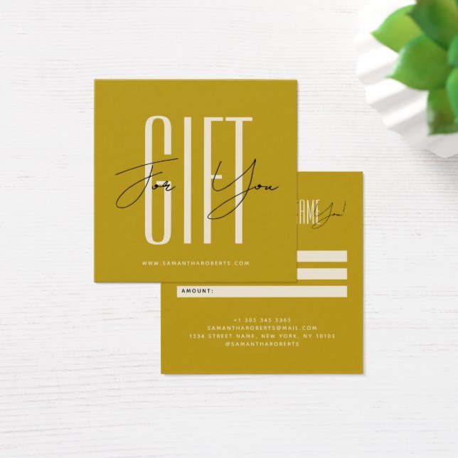 Moderne Firmenschrift goldene Geschenkkarte (Schreibtisch)