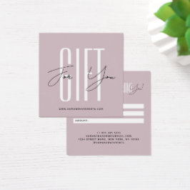 Moderne Firmenschrift Rose Geschenkkarte