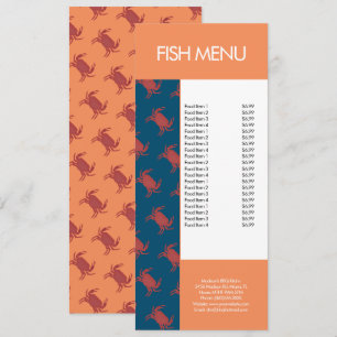 Moderne Fisch-Meeresfrüchte-Garnelen-Restaurant-Mu Menükarte