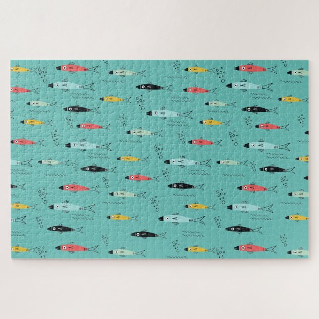 Moderne Fischdoodles Puzzle (Horizontal)