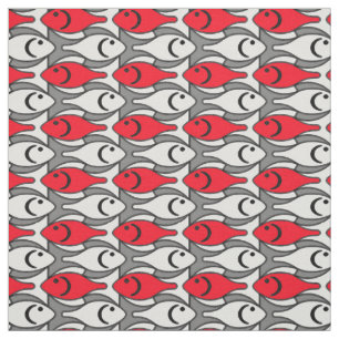 Moderne Fische der Mitte des Jahrhunderts, rot und Stoff