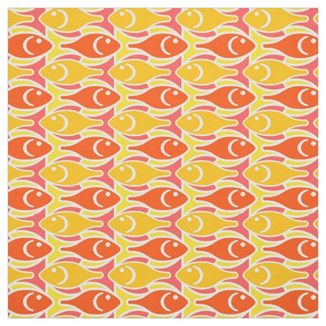 Moderne Fische der Mitte des Jahrhunderts, Stoff (Muster)