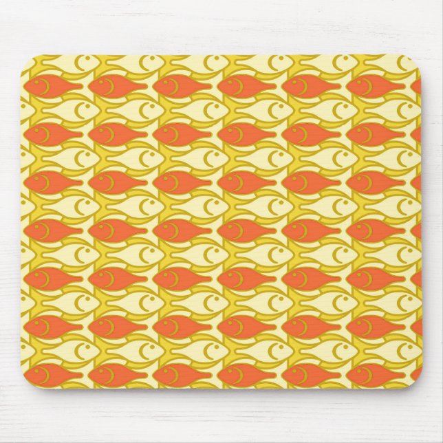 Moderne Fische, gelb und orange Mousepad (Vorne)