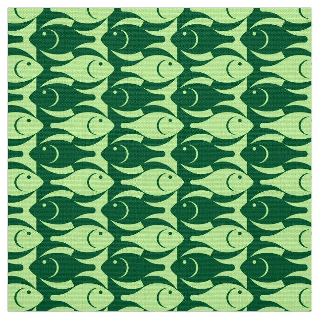 Moderne Fische, Minze und Smaragdgrün aus dem Mitt Stoff (Muster)