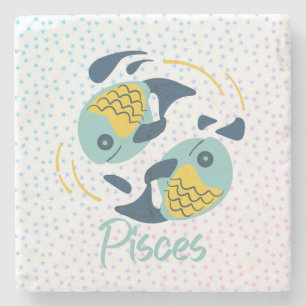 Moderne Fische Sternzeichen Pisces Steinuntersetzer